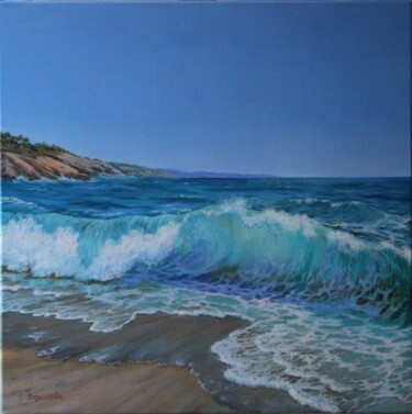 Картина под названием "Sea coast" - Svetlana Verisova /Brezashka/, Подлинное произведение искусства, Масло Установлен на Дер…