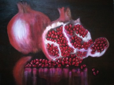 Peinture intitulée "Красный гранат" par Svetlana Zakanach, Œuvre d'art originale, Huile