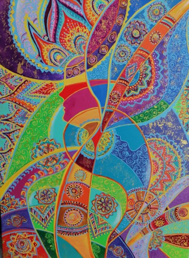 Картина под названием "Гармония двух начал" - Svetlana Sklyar, Подлинное произведение искусства, Акрил Установлен на Деревян…