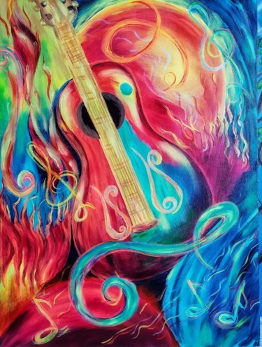 Картина под названием "Испанская мелодия" - Svetlana Sklyar, Подлинное произведение искусства, Акрил Установлен на Деревянна…
