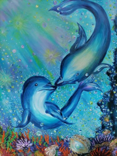 Картина под названием "Magic love. A pearl…" - Svetlana Sklyar, Подлинное произведение искусства, Масло Установлен на Деревя…