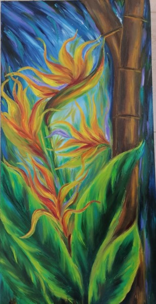 Peinture intitulée "Flower Paradise" par Svetlana Sklyar, Œuvre d'art originale, Huile Monté sur Châssis en bois