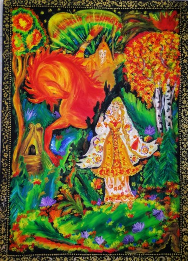 Painting titled "Русские народные ск…" by Svetlana Sklyar, Original Artwork, Oil