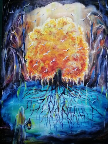 Peinture intitulée "Волшебная страна" par Svetlana Sklyar, Œuvre d'art originale, Huile Monté sur Panneau de bois