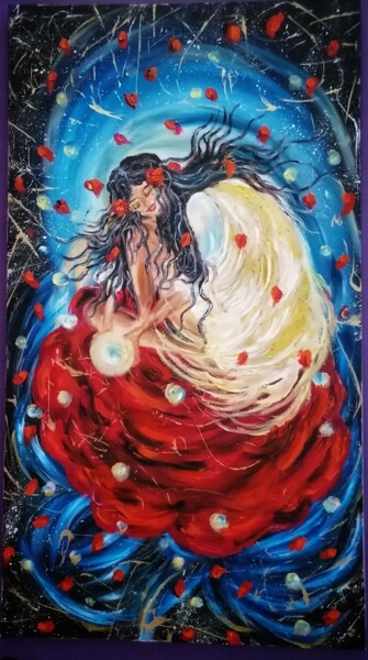 Pintura titulada "Нектар любви" por Svetlana Sklyar, Obra de arte original, Oleo Montado en Panel de madera