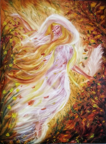 Картина под названием "Осеннее вдохновение" - Svetlana Sklyar, Подлинное произведение искусства, Масло Установлен на Деревян…