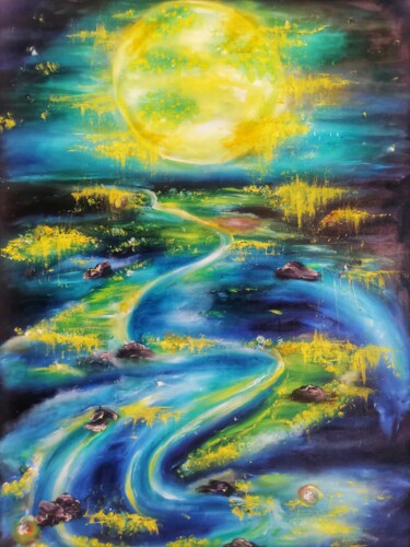Картина под названием "Лунная рапсодия" - Svetlana Sklyar, Подлинное произведение искусства, Масло