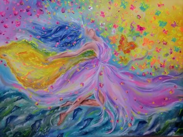 Картина под названием "Воздушный пируэт" - Svetlana Sklyar, Подлинное произведение искусства, Масло