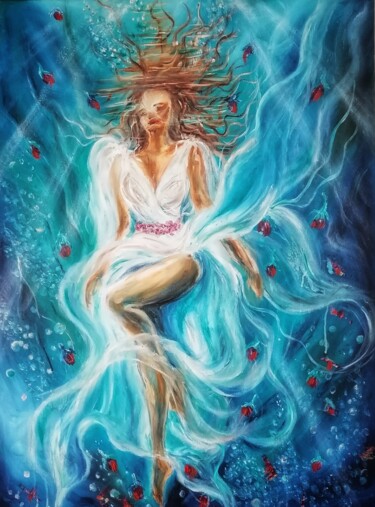 Painting titled "Ocean of love" by Svetlana Sklyar, Original Artwork, Oil