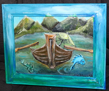 Картина под названием "Рыбы" - Svetlena, Подлинное произведение искусства, Масло