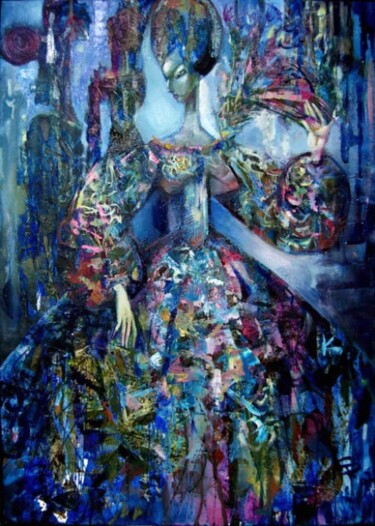 Painting titled "Robe couleur de lune" by Svetlina Petrova, Original Artwork