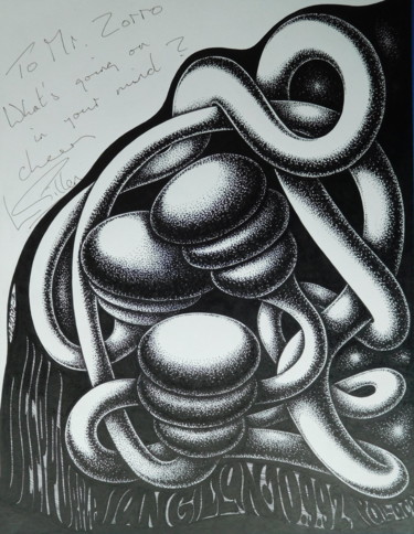 Dibujo titulada "IGDP1992" por Svetlozar Tenov, Obra de arte original, Tinta Montado en Cartulina