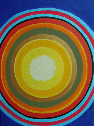 Картина под названием "The Sun" - Svetlozar Tenov, Подлинное произведение искусства, Акрил Установлен на Деревянная рама для…