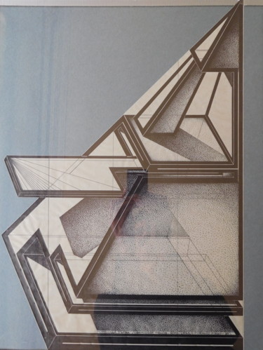 Disegno intitolato "Pyramid First" da Svetlozar Tenov, Opera d'arte originale, Inchiostro