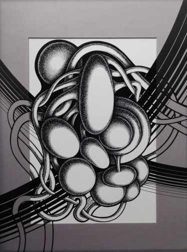 Dessin intitulée "Embryo" par Svetlozar Tenov, Œuvre d'art originale, Encre Monté sur Carton