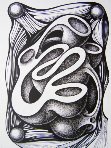 Drawing titled "Excitement" by Svetlozar Tenov, Original Artwork, Ink