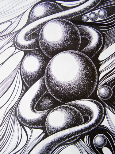 Рисунок под названием "Cosmic burst" - Svetlozar Tenov, Подлинное произведение искусства, Чернила