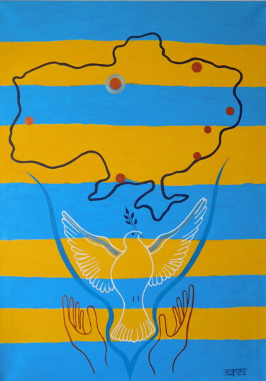 Peinture intitulée "Freedom U" par Svetlozar Tenov, Œuvre d'art originale, Acrylique Monté sur Châssis en bois