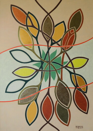 Malarstwo zatytułowany „Wild Flower” autorstwa Svetlozar Tenov, Oryginalna praca, Akryl Zamontowany na Drewniana rama noszy