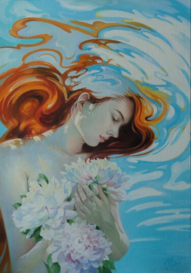 Картина под названием "Рождение Венеры" - Наталья Светненко, Подлинное произведение искусства, Масло