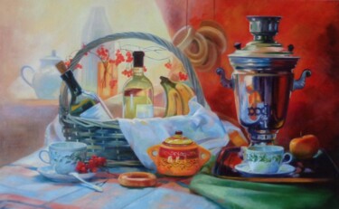 Картина под названием "Купеческий завтрак" - Наталья Светненко, Подлинное произведение искусства, Масло
