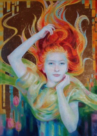 Картина под названием "Сияние Феникса" - Наталья Светненко, Подлинное произведение искусства, Масло