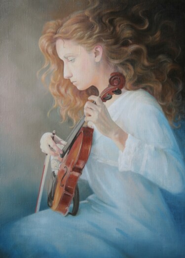 Картина под названием "На струнах души" - Наталья Светненко, Подлинное произведение искусства, Масло