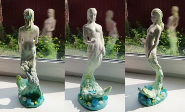 Скульптура под названием "Рождённая из жемчуга" - Наталья Светненко, Подлинное произведение искусства, Смола