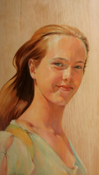 Painting titled "Настя" by Natalia Svetnenko, Original Artwork, Oil