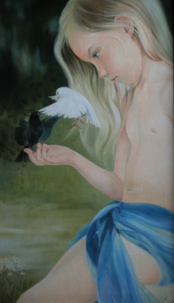Картина под названием "Мысли" - Наталья Светненко, Подлинное произведение искусства, Масло