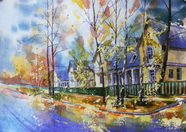 Картина под названием "Осенняя пора" - Светлана Авдеева, Подлинное произведение искусства, Акварель