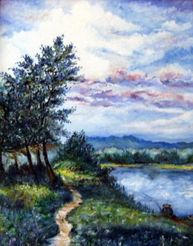 Painting titled "После дождя" by Svetlana Demchenko, Original Artwork
