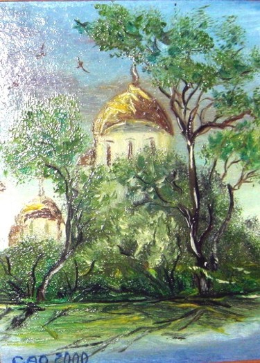 Painting titled "Часовни" by Svetlana Demchenko, Original Artwork