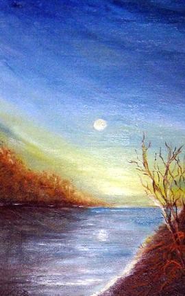 Картина под названием "Лунный свет" - Svetlana Demchenko, Подлинное произведение искусства
