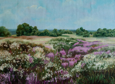Картина под названием "Spring field" - Svet Schiel Gallery, Подлинное произведение искусства, Масло