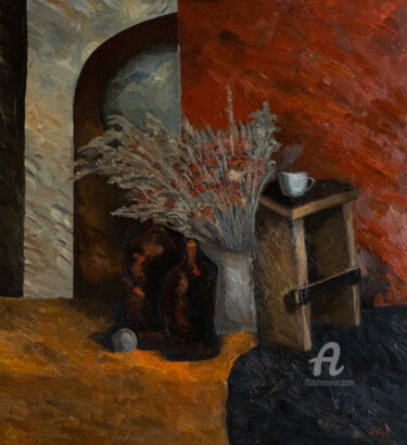 Картина под названием "Italian courtyard" - Svet Schiel Gallery, Подлинное произведение искусства, Масло