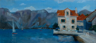 Painting titled "Kotor Bay" by Svet Schiel Gallery, Original Artwork, Oil