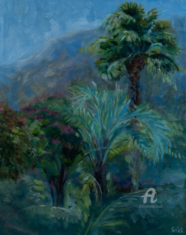 Картина под названием "Palm" - Svet Schiel Gallery, Подлинное произведение искусства, Масло