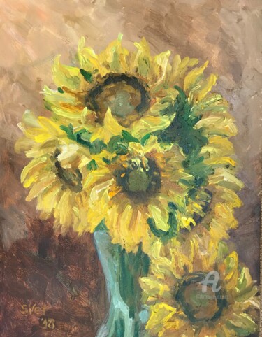 Painting titled "Sunflowers" by Svet Schiel Gallery, Original Artwork, Oil