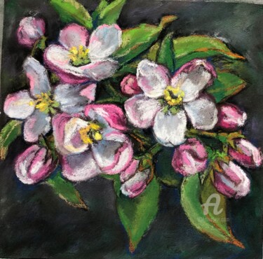 Painting titled "Blooming apple tree" by Svet Schiel Gallery, Original Artwork, Pastel