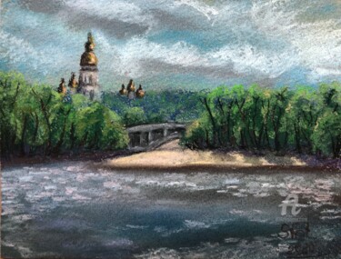 Painting titled "View of the Lavra f…" by Svet Schiel Gallery, Original Artwork, Pastel