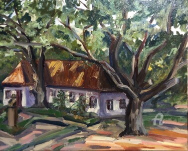 Картина под названием "Museum in the oak g…" - Svet Schiel Gallery, Подлинное произведение искусства, Масло