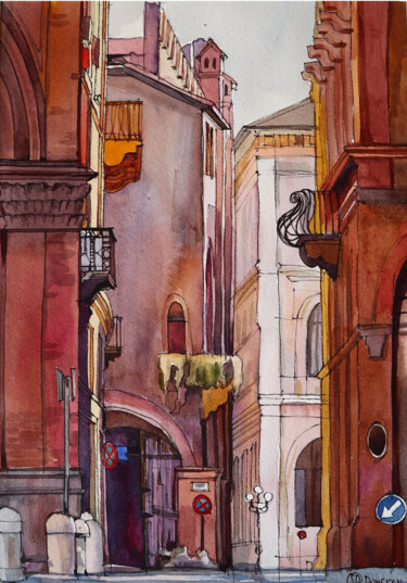 Painting titled "Bologna" by Sviatlana Danskaya, Original Artwork, Watercolor