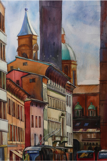 Peinture intitulée "Bologna 2" par Sviatlana Danskaya, Œuvre d'art originale, Aquarelle