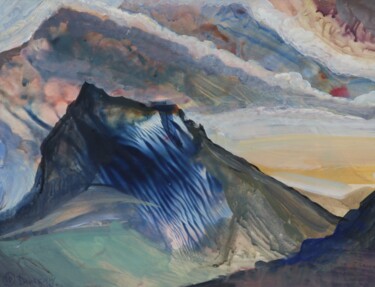 Картина под названием "Mountains" - Sviatlana Danskaya, Подлинное произведение искусства, Акрил