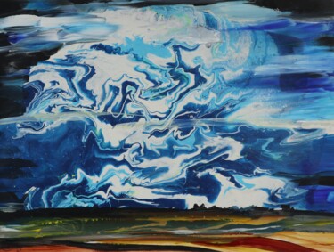 Schilderij getiteld "Sky" door Sviatlana Danskaya, Origineel Kunstwerk, Acryl