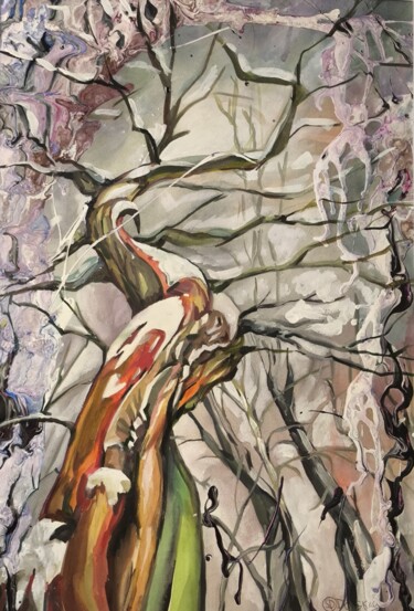 Painting titled "Waiting for Spring" by Sviatlana Danskaya, Original Artwork, Acrylic