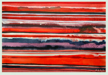 Malerei mit dem Titel "Red River-IV" von Sviatlana Petushkova, Original-Kunstwerk, Aquarell