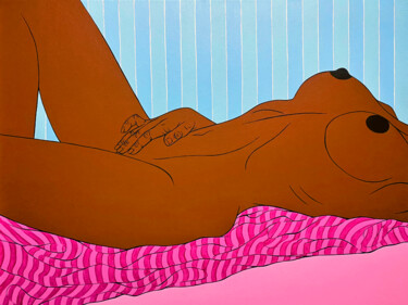 Peinture intitulée "Stay in Bed" par Sviatlana Petushkova, Œuvre d'art originale, Acrylique Monté sur Châssis en bois