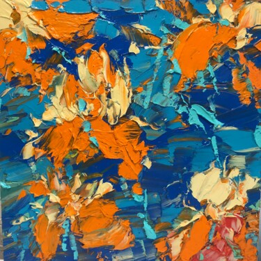 Schilderij getiteld "Abstract flowers 14…" door Svitlana Andriichenko, Origineel Kunstwerk, Olie